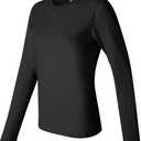 Bella Ladies Long Sleeve Crew Neck Jersey T-Shirt. 6500 - XX-Large - Black