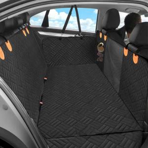 XTMZ Dog Car Seat Cover for Back Seat, Hard Bottom Back Seat Extender for Dogs - Supports 400lbs, Back Seat Pet Cover, Dog Hammock for Car SUV and Trucks