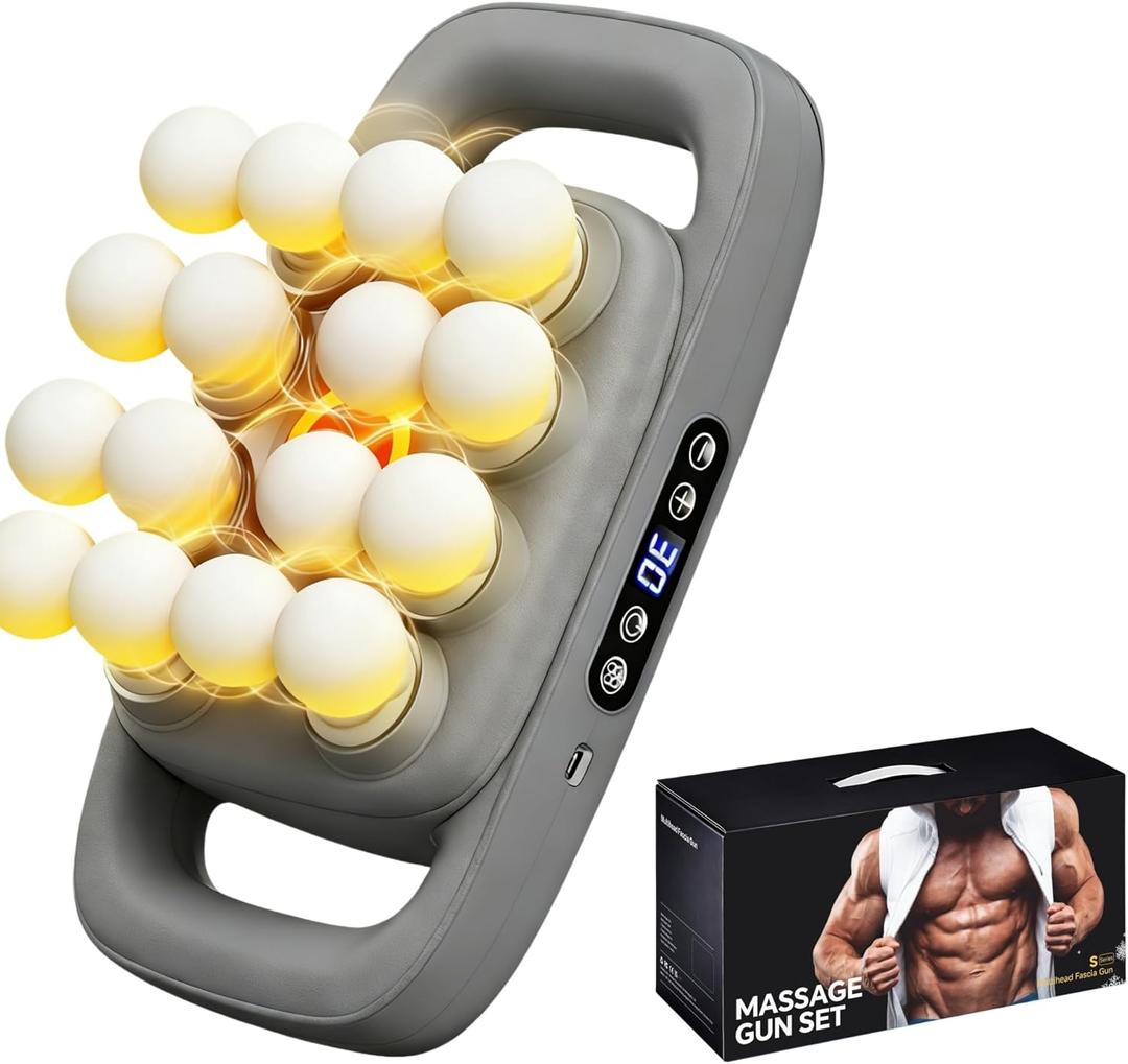 16 Head Massage deep Tissue, Percussion Muscle Massager with 16 Heads, 3 Modes & 30 Intensities,Quiet Handheld Massager for Back Neck Shoulder Legs Muscle Pain Relief