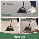 Eyliden Broom, Angle Broom with 57" Long Handle, PET Bristles - Fit Heavy-Duty Cleaning, Also Works Well Fine Dust - Commercial Outdoor Indoor Sweeper for Courtyard Sidewalk Deck Kitchen Lobby, Black