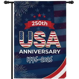 250th Anniversary Flag USA 250 Year American Anniversary, 250th Anniversary Merchandise, 250 Flag, Double-Sided 12x18 Inch Yard Flag, 1776-2026 Commemorative Outdoor Celebration