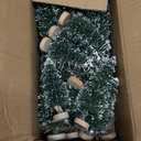 30pcs Mini Christmas Trees, Artificial Christmas Pine Tree Mini Bottle Brush Trees Tabletop, Small Sisal Trees with Wooden Bases, Xmas Holiday Home Decor (Green-A)