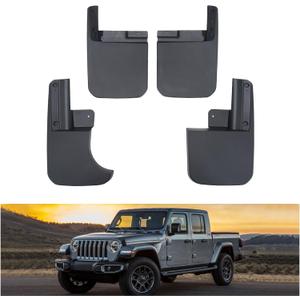 Kiwi Master Mud Flaps for 2020-2025 Jeep Gladiator Accessories Heavy Duty Front & Rear Mud Guards Replace OEM # 82215611 82215332AB (NOT FITS Rubicon Mojave)