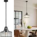 Modern Crystal Pendant Light Fixture, Adjustable Height Hanging Lamp with Metal Base & Crystal Shade, E26 Socket, 60W Max, Hardwired for Kitchen Island, Dining Room, Living Room.