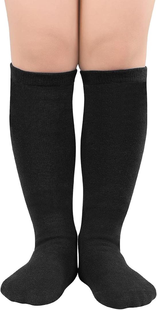 Century Star Toddler Soccer Socks baseball Knee High Kids Tube | Chubby Leg Friendly, Seamless Feel,Sports & Costumes (Black, S)