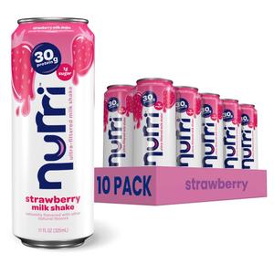 Nurri 30g Protein Ultra Filtered Milk Shake, Strawberry, 10-11 fl oz Cans BBD July 29 2027