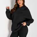 Trendy Queen Womens Oversized Hoodies Fleece Sweatshirts Fall Fashion Pullover Sweaters Winter Clothes (Black, L)