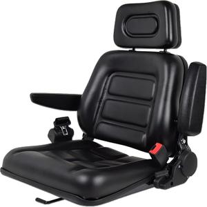 Universal Lawn Mower Seat, Tractor Seat Fold Down with Armrest Headrest Seatbelt, Adjustable Backrest and Slide Rail Waterproof Loader Forklift Seat, for Garden Tractor Bucket Excavator Backhoe Dozer Universal Lawn Mower Seat, Tractor Seat Fold Down with Armrest Headrest Seatbelt, Adjustable Backrest and Slide Rail Waterproof Loader Forklift Seat, for Garden Tractor Bucket Excavator Backhoe Dozer