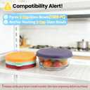 2 Cup Round Silicone Storage Cover Lids Replacement for Anchor Hocking Glass Bowls (Container not Included) 4 Pack