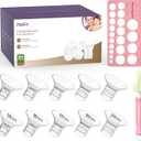 Nuliie 10PCS Silicone Flanges Insert Replacement Kit, Flange Sizing Kit 13/15/17/19/21mm for 24mm Flange/Shield Breast Pumps, Pumping Essential Kit for Moms