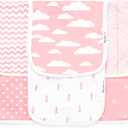 Burp Cloths for Baby Girl - Ultra Absorbent Burping Rags - Anti Shrink Unisex Burpy Clothes - Super Soft Jersey Cotton, Large 21"x10" - Thick for Newborn Cloth Diapers - 6 Pack by Baebae Goods (Pink Clouds)