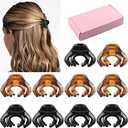 Mini Hair Clips for Women, Girls, Kids - Tiny Octopus Claw Clips for Thin/Medium Thick Hair, 1.5 Inch Matte Nonslip Spider Clips with Gift Box (Black & Brown)