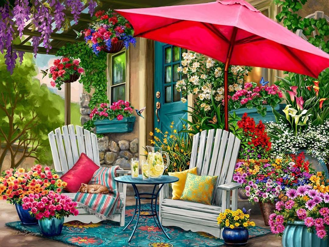 Springbok Sweet Summertime 500 Piece Jigsaw Puzzle for Adults - Poster Now Included - Colorful Flower Puzzle - Unique Cut Pieces - Made in USA