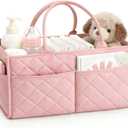 Tivellary Baby Diaper Caddy Organizer Spacious Storage Basket for Newborn Essentials, Nursery & Diaper Station, Registry Essential, Dusty Rose