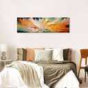 AIYISU Abstract Orange Wall Art Colorful White Orange Fluid Splash Canvas Painting Modern Abstract Colorful Art Prints for Living Room Bedroom Contemporary Artwork Office Home Decorations 14x48