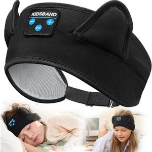 Kids Headphones Headband - Foldable with Adjustable Headband, 3.5 MM Jack for Online Learning, Plane, Travel, Tablet, iPad, Computer (Black)