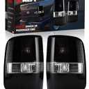 OKLPF Rear Brake Tail Lights Compatible With 2004 2005 2006 2007 2008 Ford F150 F-150 Replacement Black Taillights Assembly,Includes Bulbs,Driver and Passenger Side