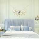 Mkono Hanging Photo Display Boho Decor Wooden Stars Garland with Metal Chains, Pictures Cards Holder with 25 Wood Clips, Wall Art for Christmas Living Room Bedroom Dorm Decor, Teen Girls Gift, Gold