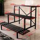 Zhongma 3 Tier Sturdy Metal Plant Stand, L35.43 x W26 x H23.6 inch, Heavy Duty Plant Holder for Home Indoor and Outdoor, 660 LBS Capacity & Heavy Duty Construction