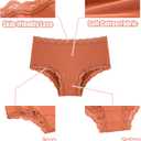 Sth Big Cotton Underwear for Women High Waisted Womens Underwear Pack Sexy Lace Edge Bikini Cheeky Panties Girls Brief (Large, A 6 Pack(black*1 White*1 Orange*1 Grey*1 Beige*1 Pink*1))