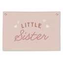 ETVISO Pink Little Sister Girls Room Decor - Linen Banner Wall Hanging Canvas Banner Flag Decor for Girly Nursery Toddler Playroom Bedroom Dorm Apartment