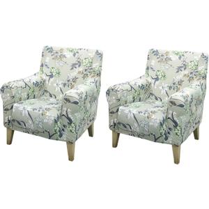 FUANGUI Banquet Armchair Slipcover Printed Chair Covers with Arms Stretch Club Chair Slipcover Soft Armchair Sofa Covers Anti-Slip Furniture Protector for Dogs Pets Home Living Room Decor (2PCS, 47)