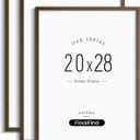 Minimalist 20x28 Frame, Brown Walnut, Solid Wood 20x28 Poster Frame for Pictures or Art Prints, Lightweight for Wall Mount (3 Pack, Walnut)