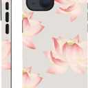 for iPhone 15 Case Flowers - Cute Lotus Trendy Phone Case for Women Girls, Protective Cases for iPhone 15