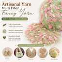Hand Spun Artisanal Yarn 4 Pack of 50g/Skein with Hand Blended Collection Multifiber Fancy Yarn Colorful Handmade for Knitting Crocheting Crafts DIY,Textile Decorative Tassels Card Making