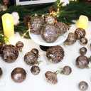 Christmas Ornaments Set with 36pcs Shatterproof Christmas Tree Decorations Multi-Size Christmas Ball Ornaments with 7 Styles Brown