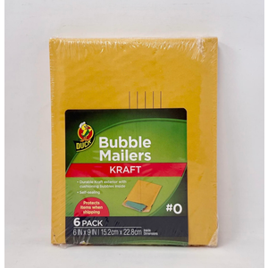 DUCK KRAFT BUBBLE MAILERS #0 6″ X 9″ 6PK x 2 pack
