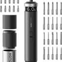 HOTO PixelDrive Electric Screwdriver, Smart Display, 6 Torque Settings, 0.5 to 6 Nm, 1/4'' Hex 30 Bits, LED Light, 2000 mAh Rechargeable Cordless Screwdriver Set for Electronics, Gadgets for Men