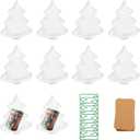 10 PCS Clear Christmas Ornament Plastic Fillable Ornaments Tree Shaped for DIY Crafts Christmas Tree Decor Birthday Wedding Party Holiday Home Decor Open Decorative Hanging Ornaments 4Inch