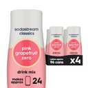SodaStream Pink Grapefruit Zero Calorie, 14.8 Fl Oz (Pack of 4) (EXP 12/27/26)