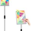 Sign Stand Holder 8.5 x 11 inches, Sign Stands for Display,Adjustable Heavy Duty Floor Stand Poster Display Stand Memu Stand,360 Rotation Floor Standing for Commercial, Restaurants, Retail Outlets, Exhibitions and Parties, Silver