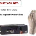 Nechtik BBQ Gloves 4 Cotton Glove Liners and 100 Disposable Gloves Washable Cotton Liners Powder Latex Free Nitrile Gloves