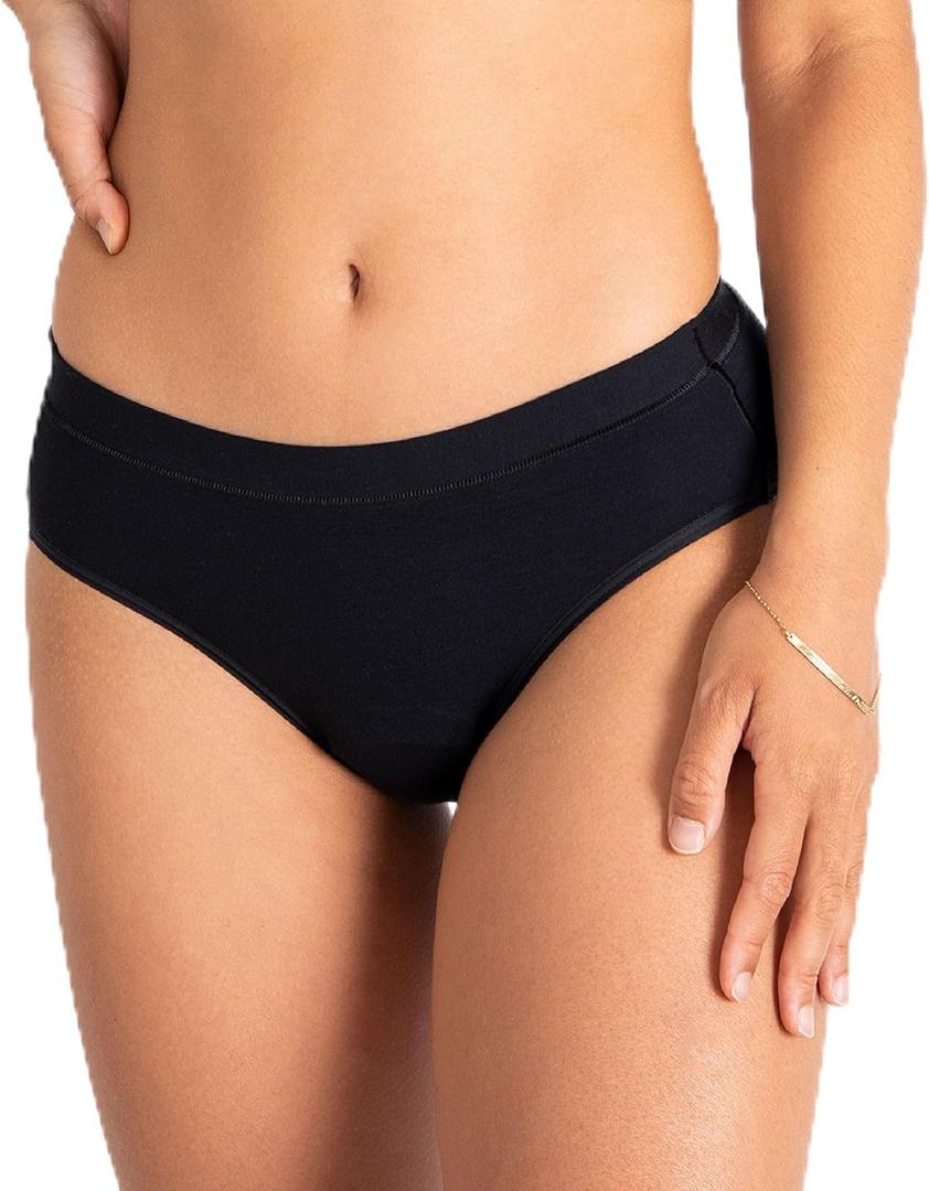 Comfort Modal Brief Period Underwear - Super Absorbency - Replaces 6 Pads or 8 Tampons (Large, Volcanic Black)