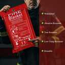 3 x Emergency Fire Blanket, 1 Pack 40 x 40 Fiberglass Fire Suppression Fireproof Blanket with Double-Sided Silicone Coating for Home, Kitchen, Fireplace, Grill, Car, Office, Warehouse