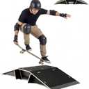 Weysat Skateboard Ramp Bike Ramp 44 Inches Solid Wood with Anti Slip Surface Skate Accessories Durable Designed for Beginners Gifts for Youngster