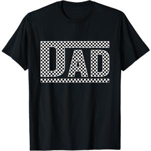 Checkered Dad Black White Funny Dad Father's Day Mens Funny T-Shirt