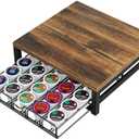 Coffee Pod Holder Drawer 1 Tier for K Cup Capsule Pods Storage Organizer Under Coffee Pot Storage Sliding Drawer (Black, 1 Tier)
