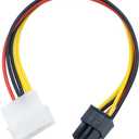 4 Pin Molex to 6 Pin Video Card GPU Power Supply Cable 8.6 22cm (1 Pack)