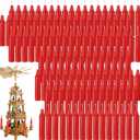 Nuanchu 200 Pcs Christmas Pyramids Candles 2.91 x 0.55 Inches Traditional Christmas Wax Candles for Carousel Xmas Tree Cake Holiday Seasonal Celebration Decoration 1.5 Hour Burn Time