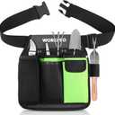 WORKPRO Garden Tool Belt, 5-Pocket Single Side Gardening Tool Pouch with Adjustable Waist Strap, Utility Garden Waist Bag for Women, Ideal for Gardening, Carpentry, and DIY Projects