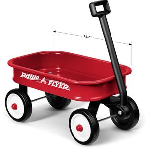 Radio Flyer Mini Classic Red Wagon for Kids, 12.5" Toy Wagon For Kids Aged 1.5+, Play-Size Version of the Classic, Durable Rolling Wheels & Steel Body, Working Handle, For Toys, Crafts & Gift Displays