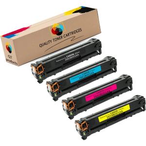 QT Ink (QT) with Compatible CMYK Toner Cartridge Replacement for Canon CHCC530A CHCC531A CHCC532A CHCC533A use with Color Laserjet ImageClass LBP7200 (Black, Cyan, Magenta, Yellow)