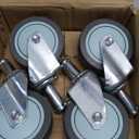 4-Inch Caster for Wire Shelving Racks, Heavy Duty Scaffolding Wheel with Brake, Set of 4 Metro Shelving Replacement Wheels(.864" x 2-3/16")