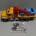 Dwi Dowellin Kids Toys for 3 4 5 6 7 Years Old Boys, 15" Large Tow Truck Toy, Friction Powered Transport Truck Crane Toy with Lights and Sounds, with Roadster, Toddlers Gifts