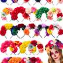 Zeyune Mexican Flower Headband Fiesta Rose Flower Crown Mexican Headpiece Cinco De Mayo Decorations for Women Party Holiday