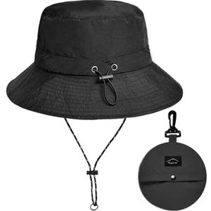Waterproof Bucket Hat for Women and Men - UV Protection Beach Sun Hat Fishing Safari Boonie Hat Rain Hat Adjustable Packable (One Size)